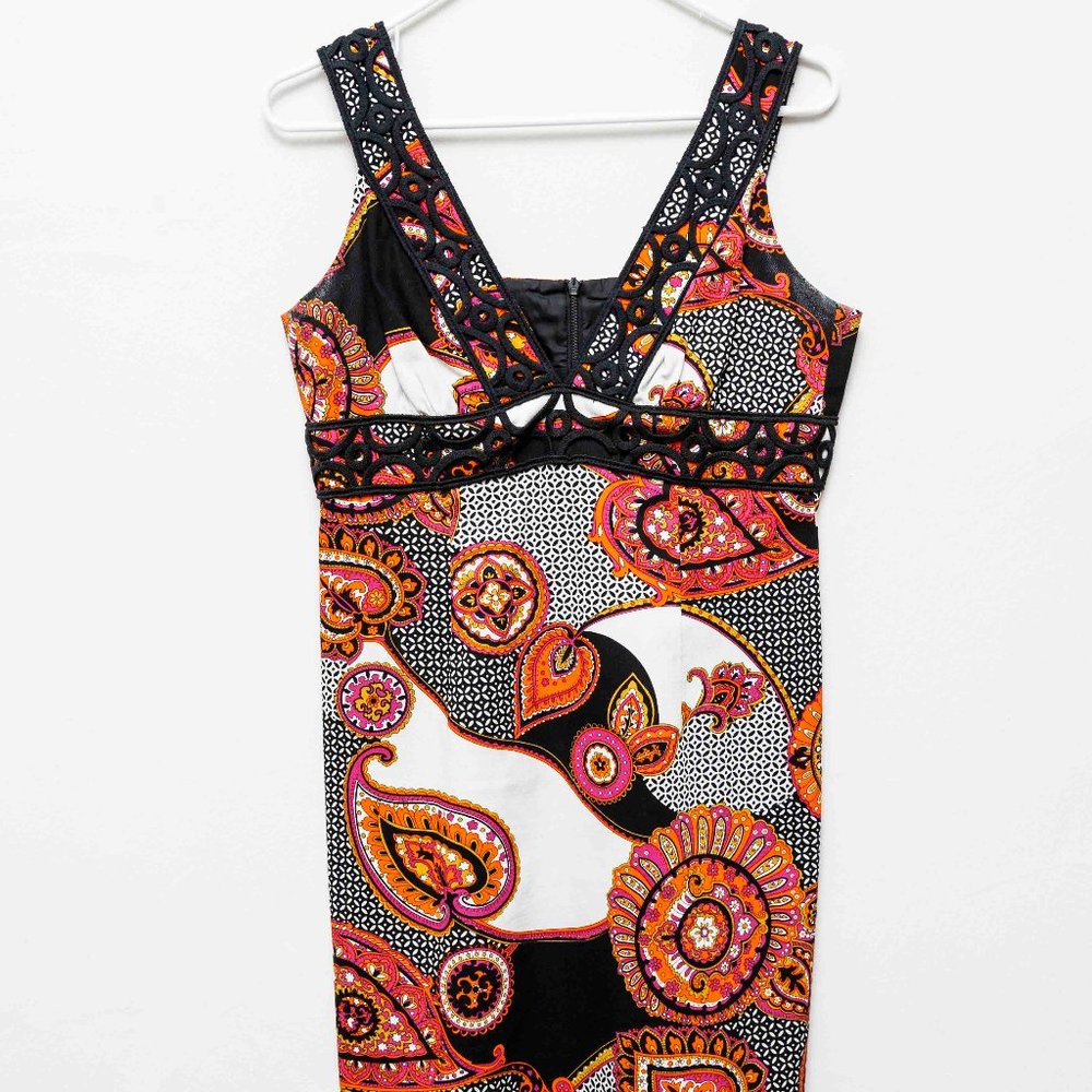 Trina Turk Paisley V-Neck Sheath Dress